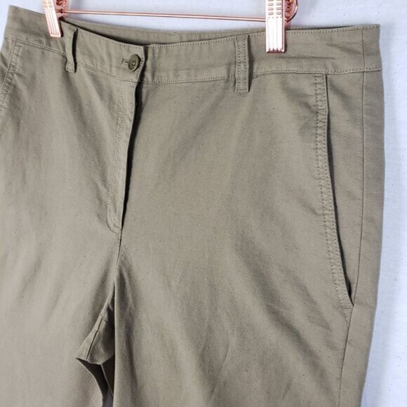 EILEEN FISHER Pants Organic Cotton/Hemp Tapered Ankle Length size 12 Stretch - Picture 12 of 13